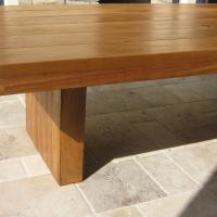 Solid White Gum Table with Block Legs.JPG